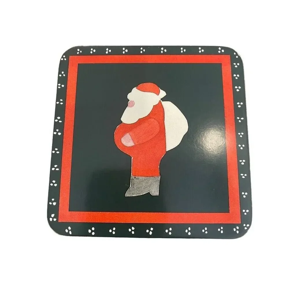 Set of 4 Pimpernel Christmas Coasters Santa Snowman Stocking Pudding